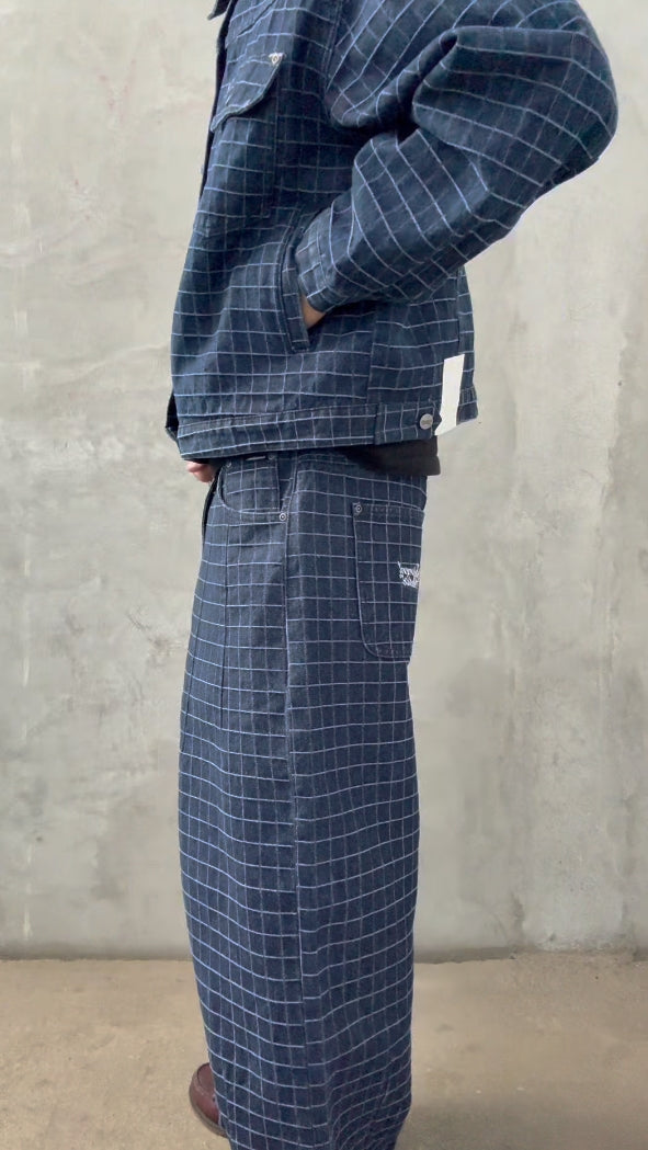 UNIQUE PLAID DENIM