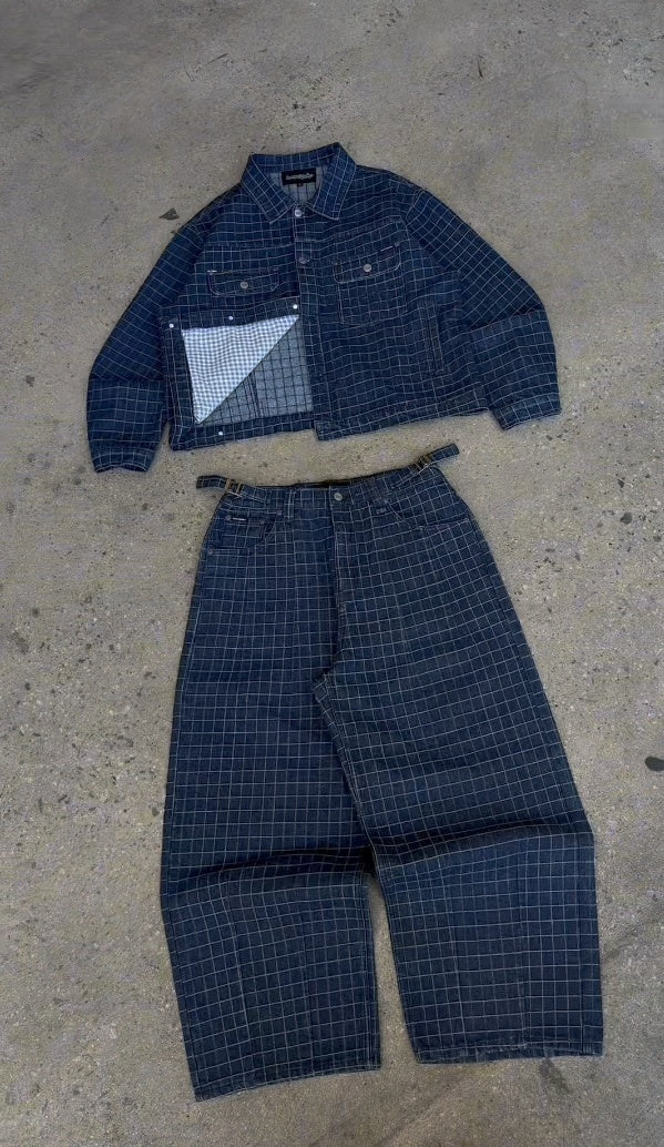 UNIQUE PLAID DENIM