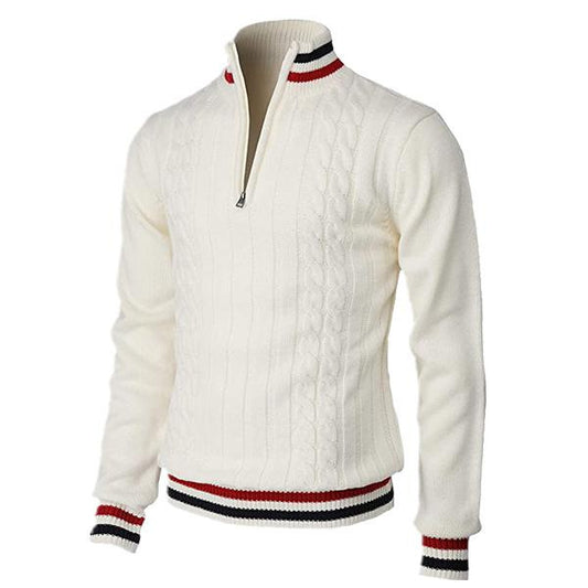 Men's casual slim pullover zipper sweater