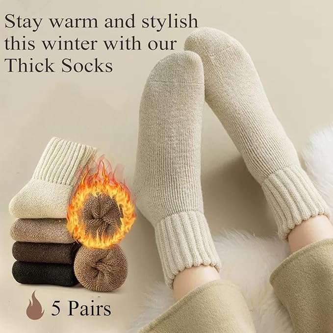 Winter Bestsellers🔥Women's Winter Boot Socks Solid, Thick, Cozy Crew Socks Perfect for Christmas Gifts🧦