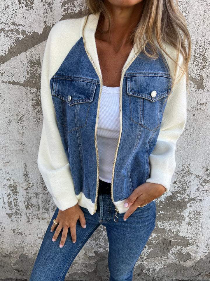 Stylish Casual Zip Jacket with V-Neck