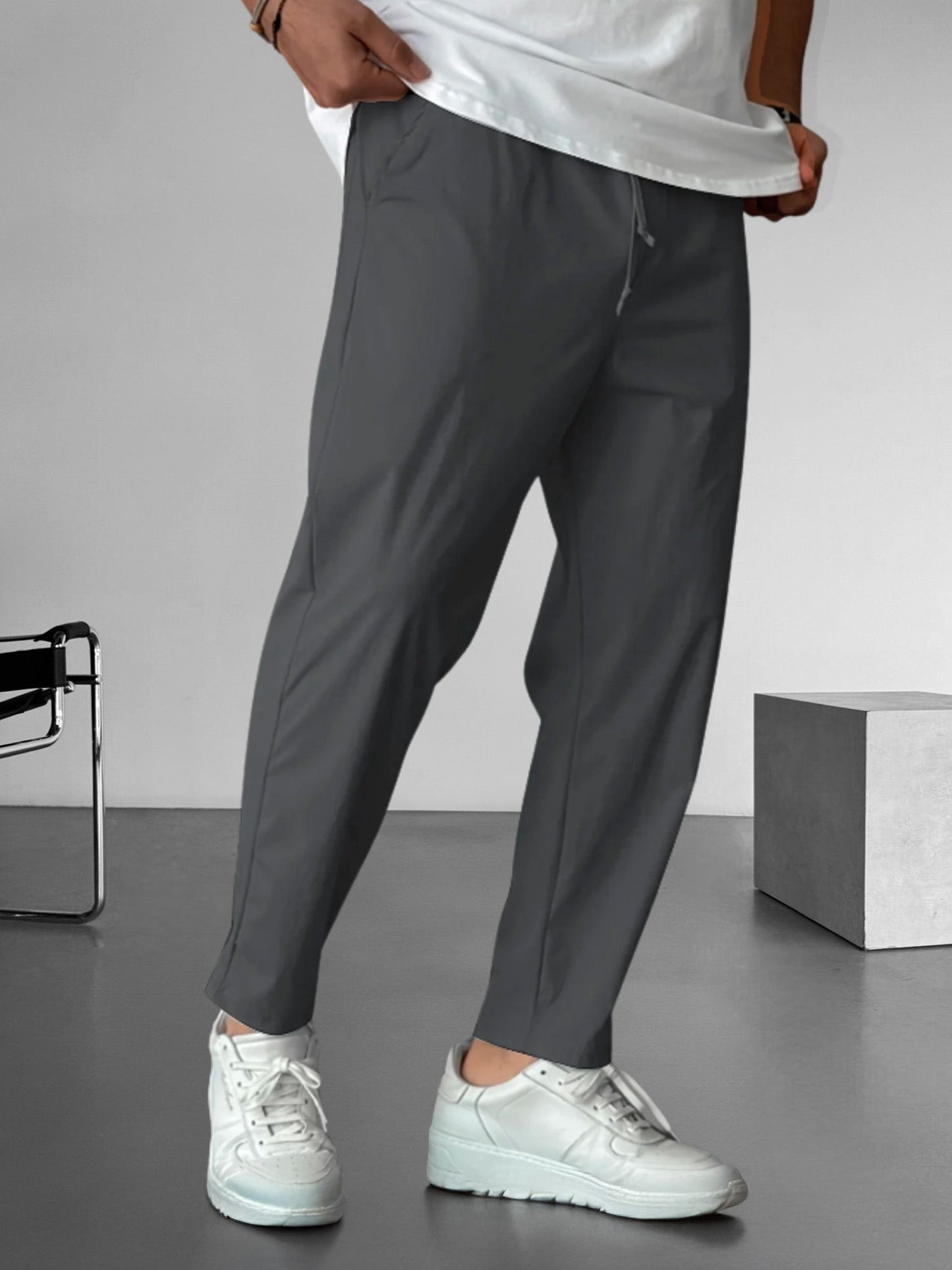 Essential Tapered Drawstring Trousers